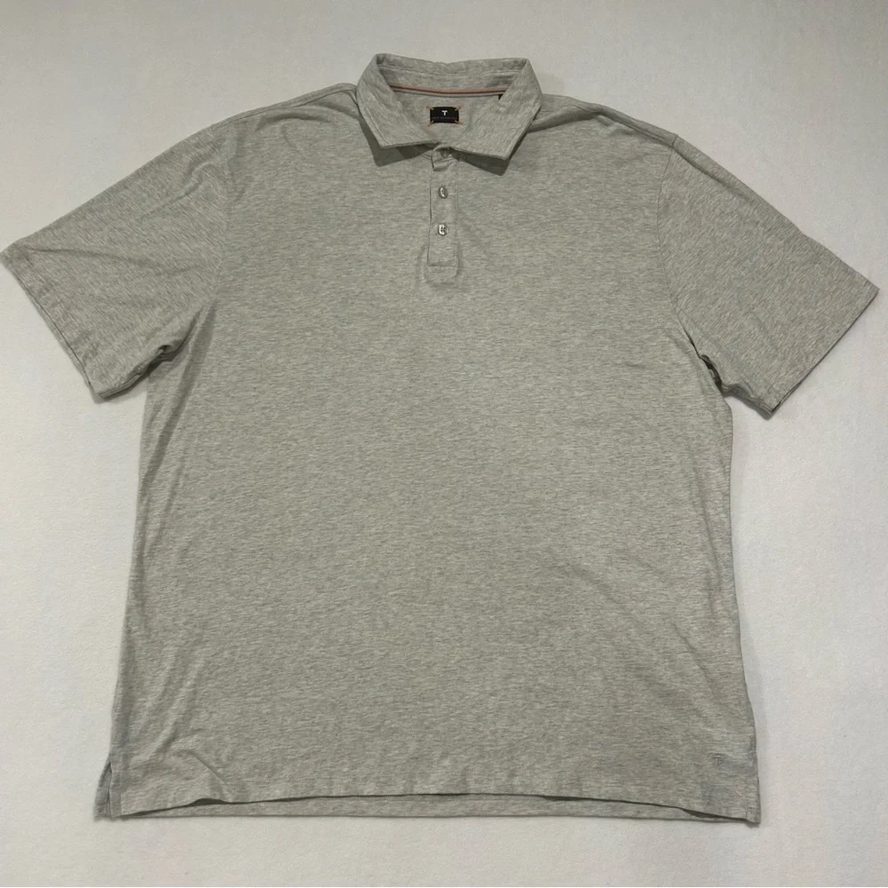 Left Coast Tee Shaped‎ Men's XXL Gray Short Sleeve Superfine Golf Polo Shirt